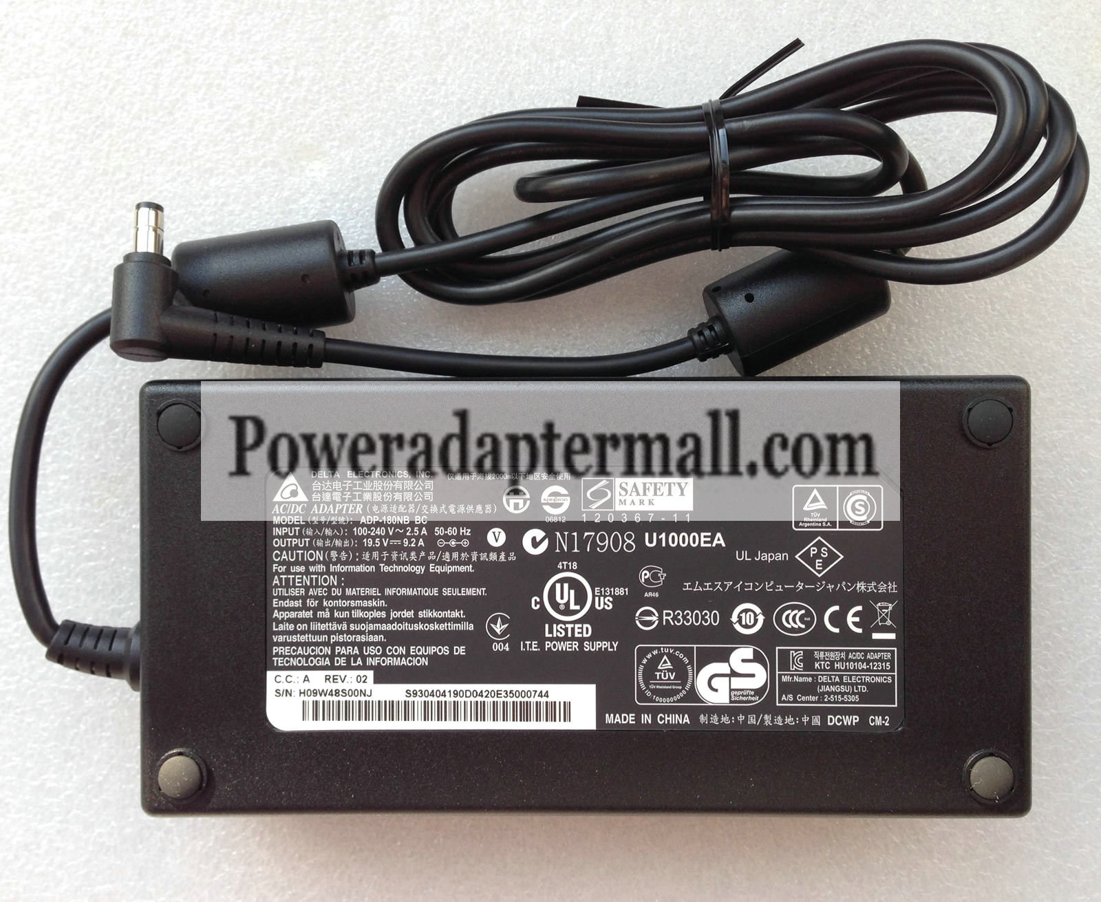 Original 19.5V 9.2A AC Adapter for MSI GT70 2OLWS-822US Mobile